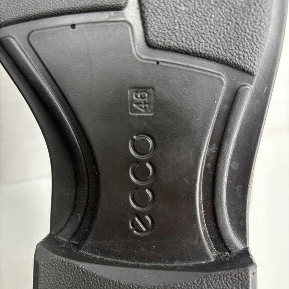 ECCO Mens Edinburgh Buckle Loafer Size EU 46 Black Leather Slip On Dress Shoe